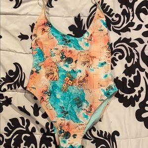 NWT Forever 21 Swimsuit strappy High leg open back